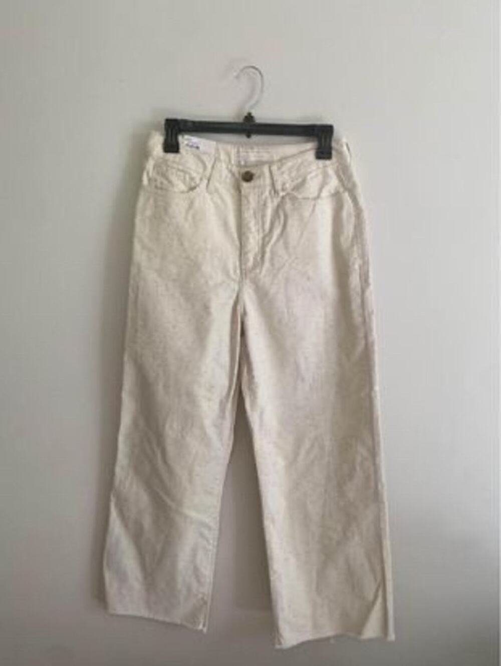 Lauren Conrad Women's High Rise White Rainbow Wide Leg Ankle Jeans Size 8